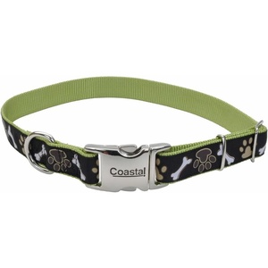 image:imageCoastal Pet  Ribbon  Adjustable Dog Collar with Metal Buckle Red with Paws 58 x 1218Brown Paws and Bones