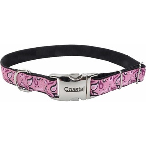 image:imageCoastal Pet  Ribbon  Adjustable Dog Collar with Metal Buckle Red with Paws 58 x 1218Pink Paisley