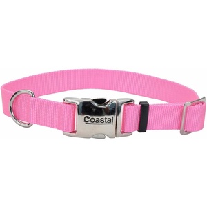 image:imageCoastal Pet Adjustable Dog Collar with Metal Buckle  Comfortable FadeResistant Dog Collar with Snap Lock  Perfect for Walking amp Tie Outs  Lime  1 x 1420Pink Bright