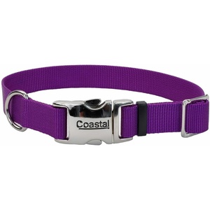 image:imageCoastal Pet Adjustable Dog Collar with Metal Buckle  Comfortable FadeResistant Dog Collar with Snap Lock  Perfect for Walking amp Tie Outs  Lime  1 x 1420Purple