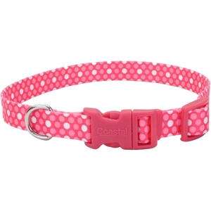 image:imageCoastal Pet Styles Adjustable Dog Collar  Stylish Patterned Fabrics  SnapLock Buckle  Adjustable Dog Collar  for Small Medium or Large Dogs  Pink Dots  38 x 0812