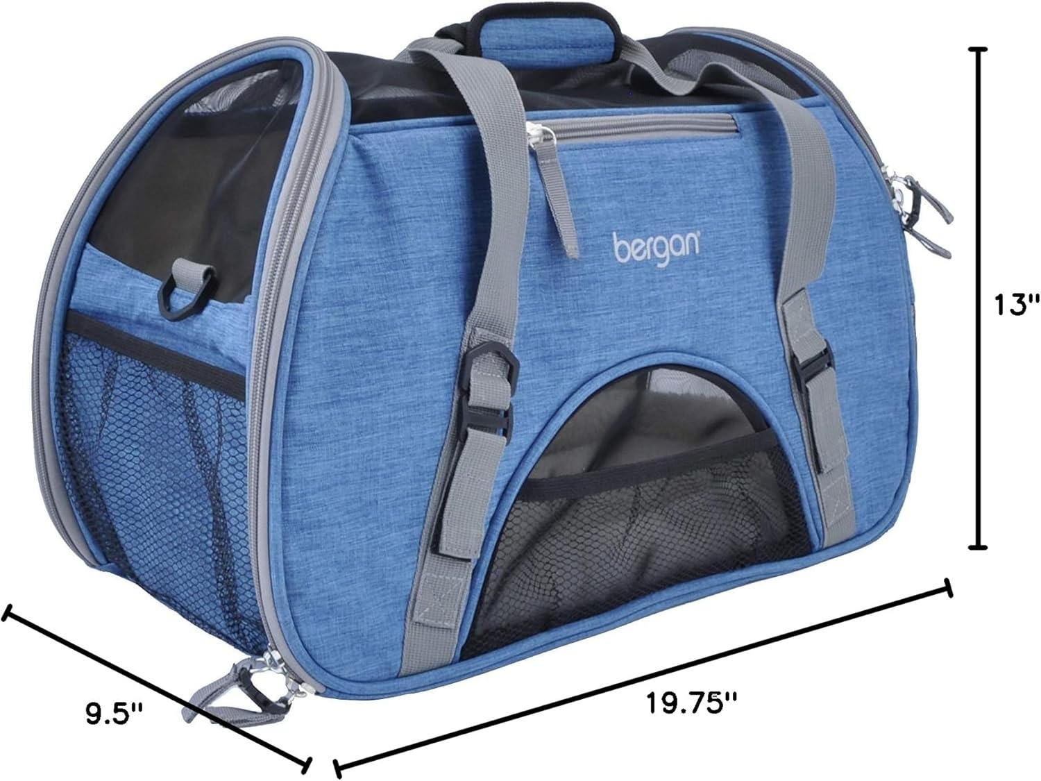 image:imageCoastal Pet Bergan Comfort Carrier Breathable Travel Carrier for Dogs amp Cats Heather Grey 16 x 8 x 11BermudaGray