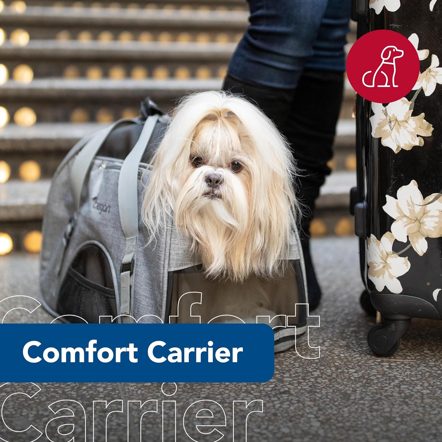 image:imageCoastal Pet Bergan Comfort Carrier Breathable Travel Carrier for Dogs amp Cats Heather Grey 16 x 8 x 11BermudaGray