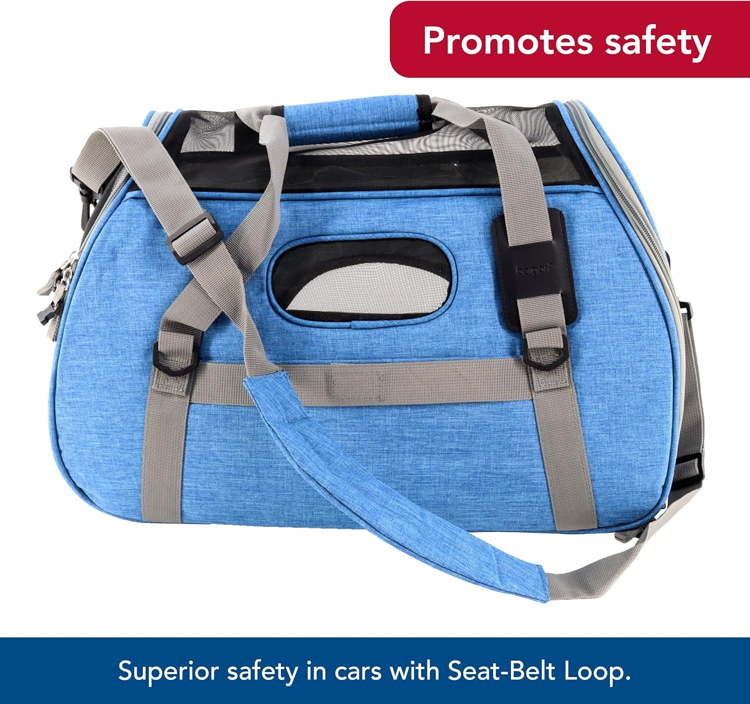 image:imageCoastal Pet Bergan Comfort Carrier Breathable Travel Carrier for Dogs amp Cats Heather Grey 16 x 8 x 11BermudaGray