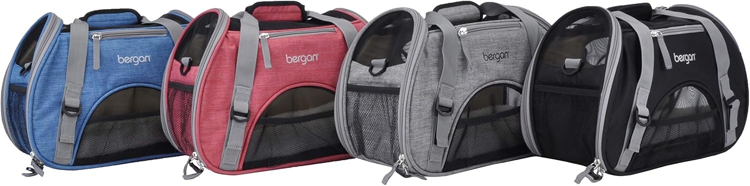 image:imageCoastal Pet Bergan Comfort Carrier Breathable Travel Carrier for Dogs amp Cats Heather Grey 16 x 8 x 11Black and Grey