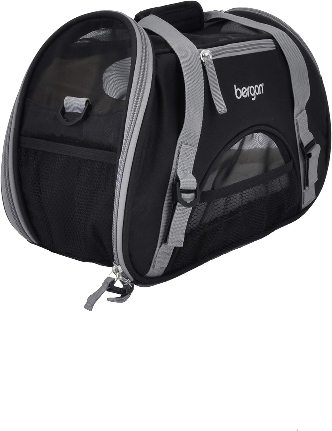 image:imageCoastal Pet Bergan Comfort Carrier Breathable Travel Carrier for Dogs amp Cats Heather Grey 16 x 8 x 11Black and Grey