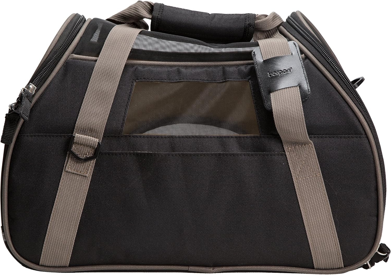 image:imageCoastal Pet Bergan Comfort Carrier Breathable Travel Carrier for Dogs amp Cats Heather Grey 16 x 8 x 11Black and Grey