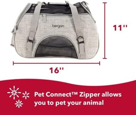 image:imageCoastal Pet Bergan Comfort Carrier Breathable Travel Carrier for Dogs amp Cats Heather Grey 16 x 8 x 11Heather Grey