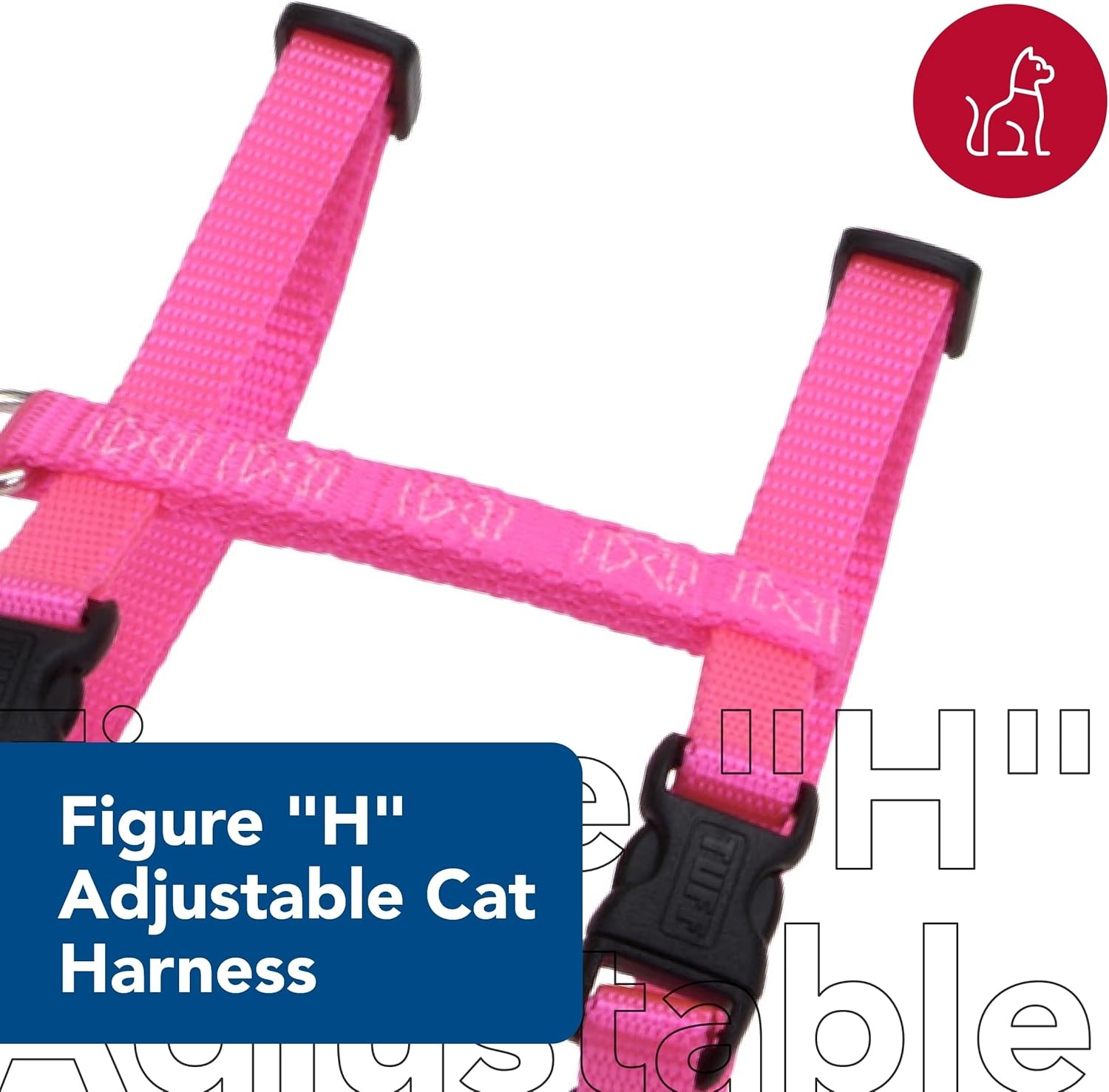 image:imageCoastal Pet Figure H Adjustable Cat Harness Outdoor Cat Supply Comfortable for Cats Secure SnapLock Buckles Neon Pink 38 x 10 18Blue