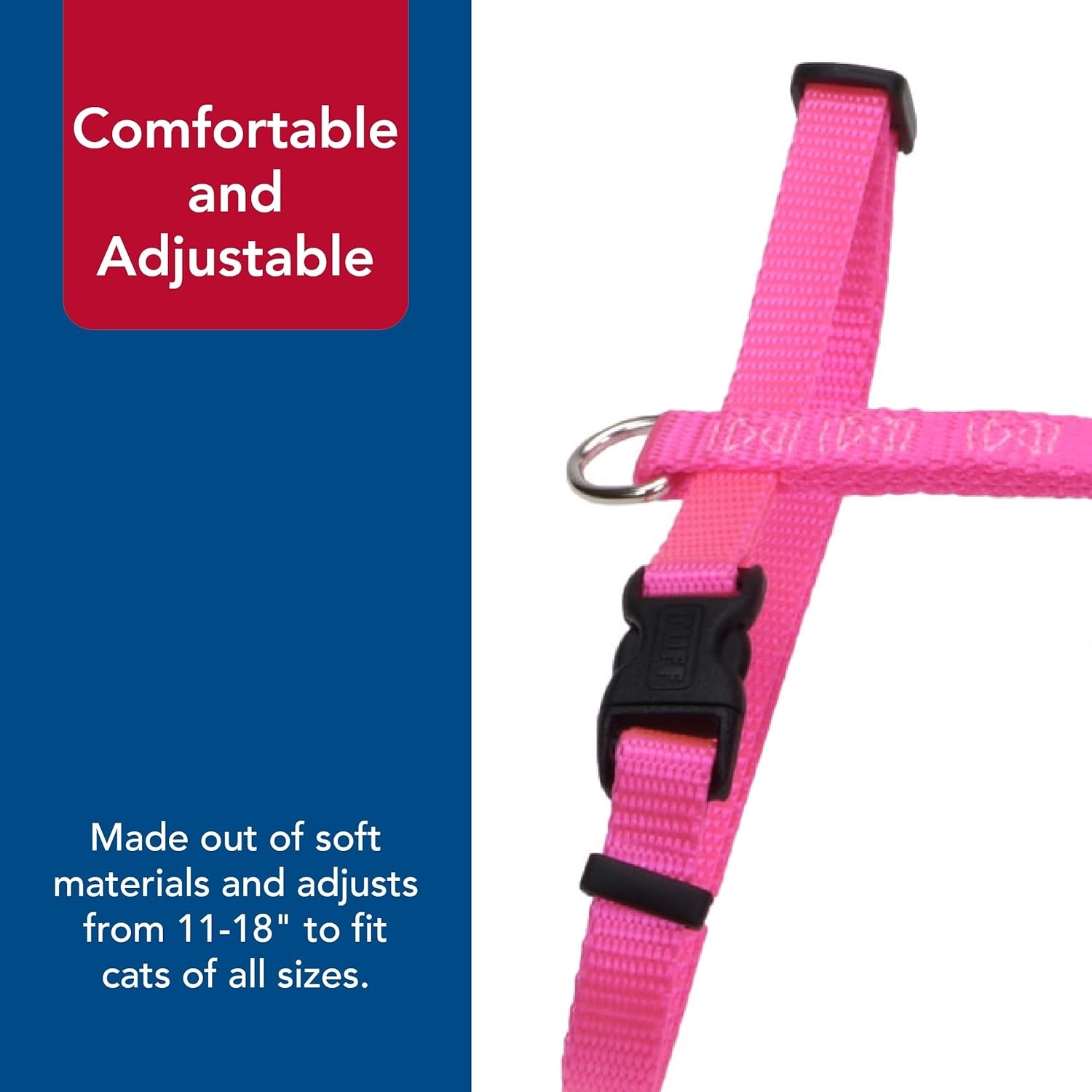 image:imageCoastal Pet Figure H Adjustable Cat Harness Outdoor Cat Supply Comfortable for Cats Secure SnapLock Buckles Neon Pink 38 x 10 18Red