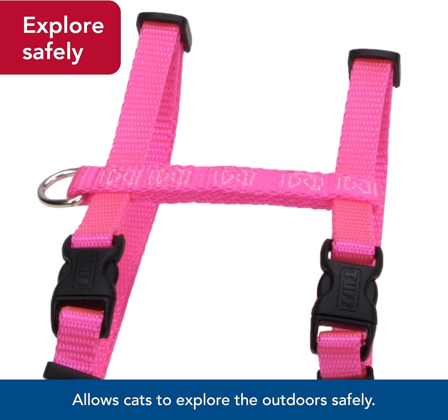 image:imageCoastal Pet Figure H Adjustable Cat Harness Outdoor Cat Supply Comfortable for Cats Secure SnapLock Buckles Neon Pink 38 x 10 18Red