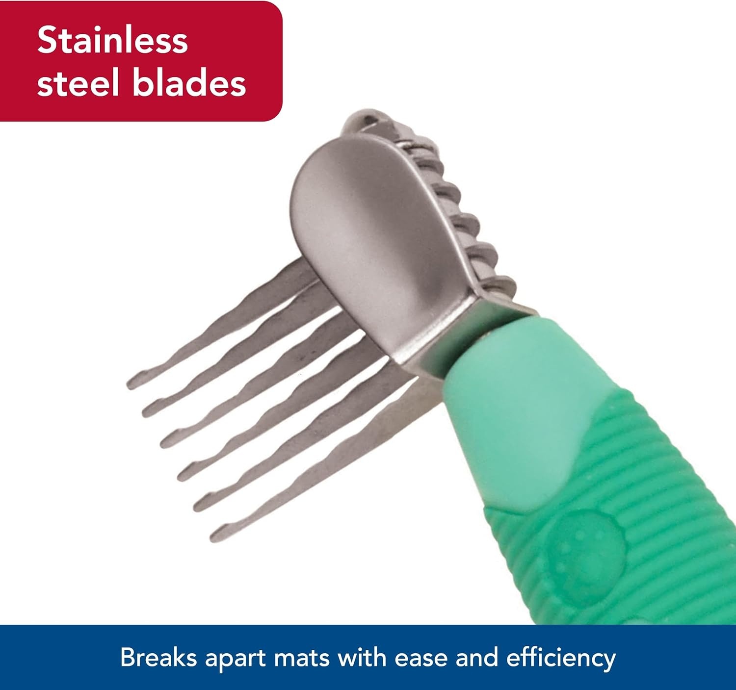 image:imageCoastal Pet Lil Pals Stainless Steel DeMatting Comb EasyGrip Handle for Pet Grooming Small Dogs