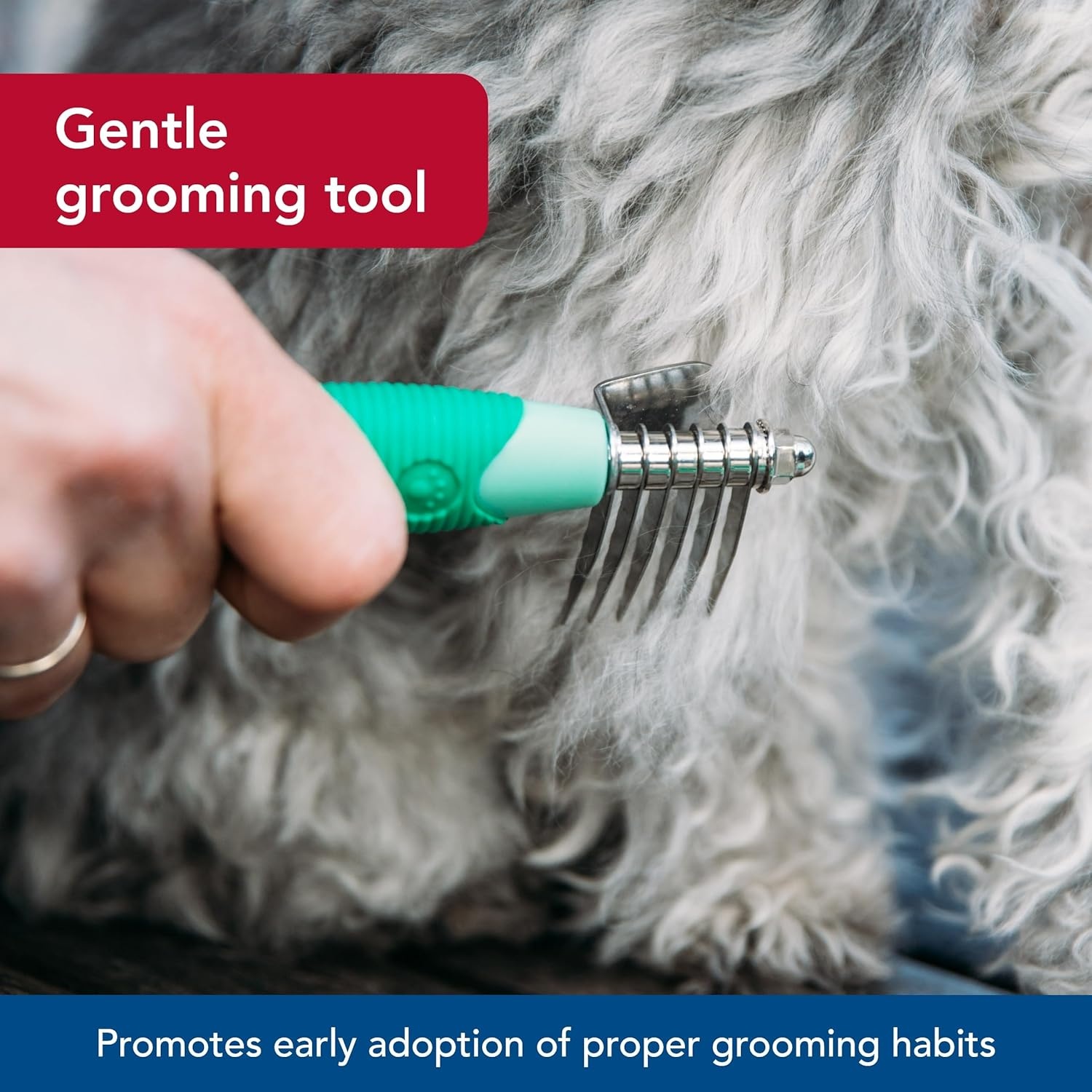 image:imageCoastal Pet Lil Pals Stainless Steel DeMatting Comb EasyGrip Handle for Pet Grooming Small Dogs