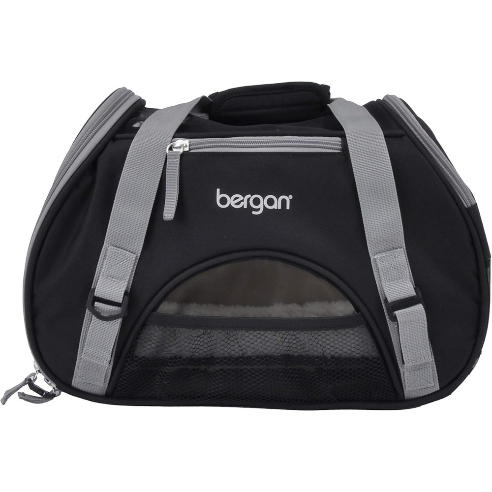 image:imageCoastal Pet Bergan Comfort Carrier Breathable Travel Carrier for Dogs amp Cats Heather Grey 16 x 8 x 11Black and Grey