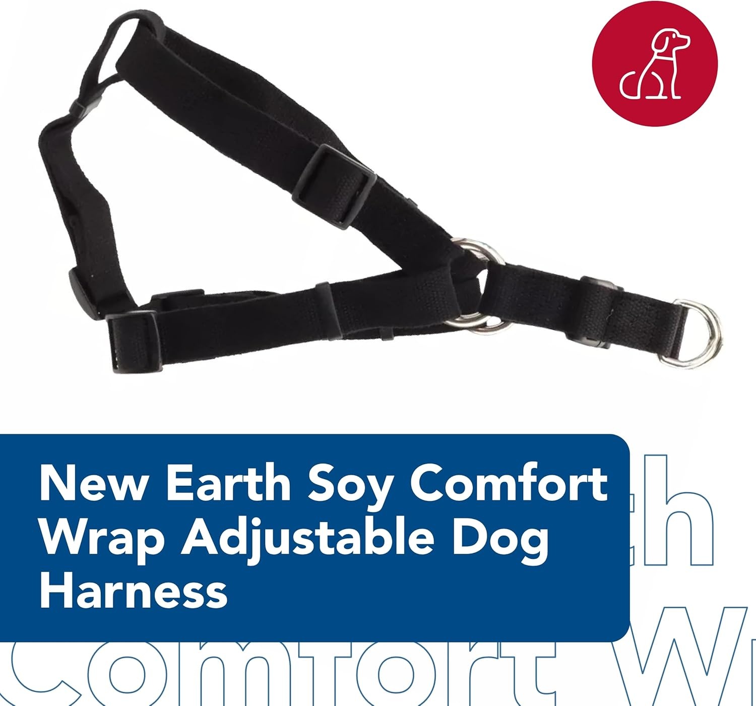 image:imageCoastal New Earth Soy Adjustable Dog Harness Onyx 34 x 2030