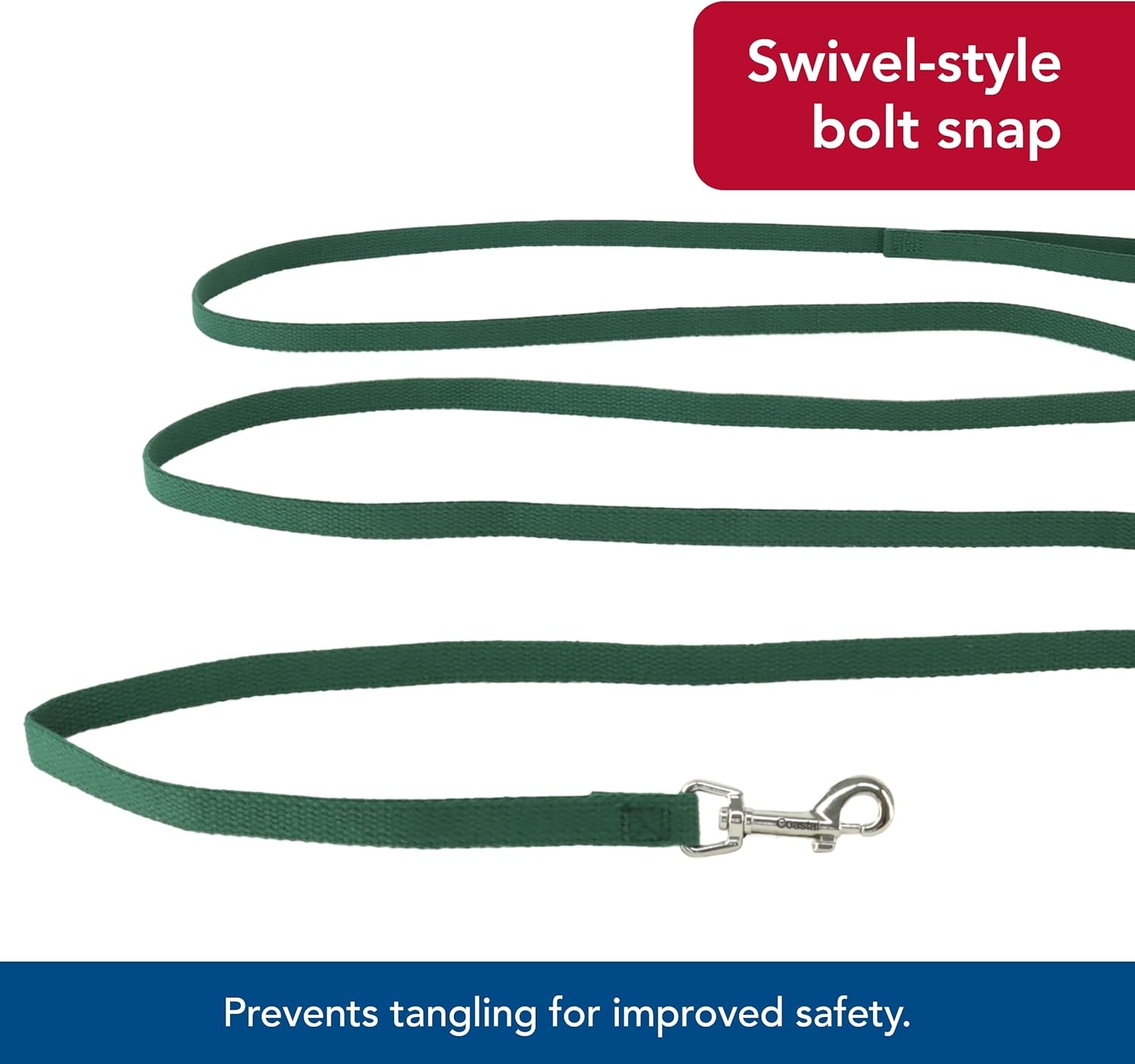 image:imageCoastal Cotton Web Training Dog Leash Green 20 ft