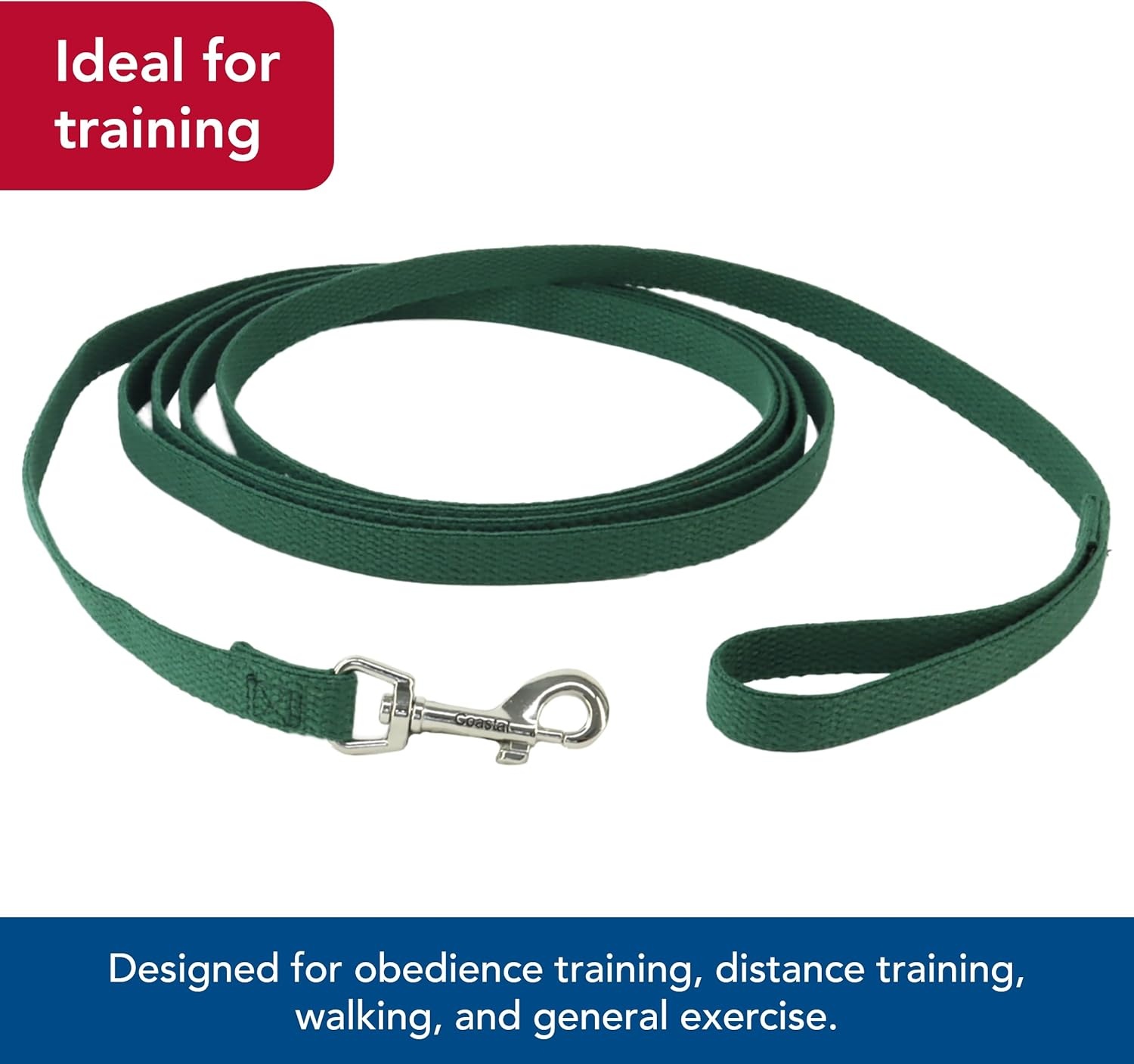 image:imageCoastal Cotton Web Training Dog Leash Green 20 ft