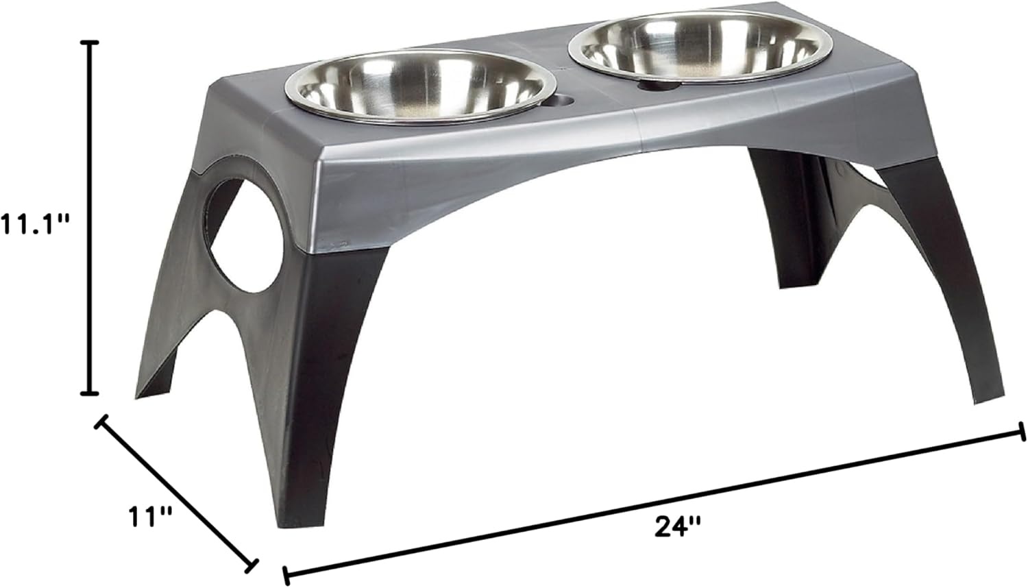 image:imageCoastal Pet Maslow Elevated Feeder Single Pack Grey and Black LargeLarge