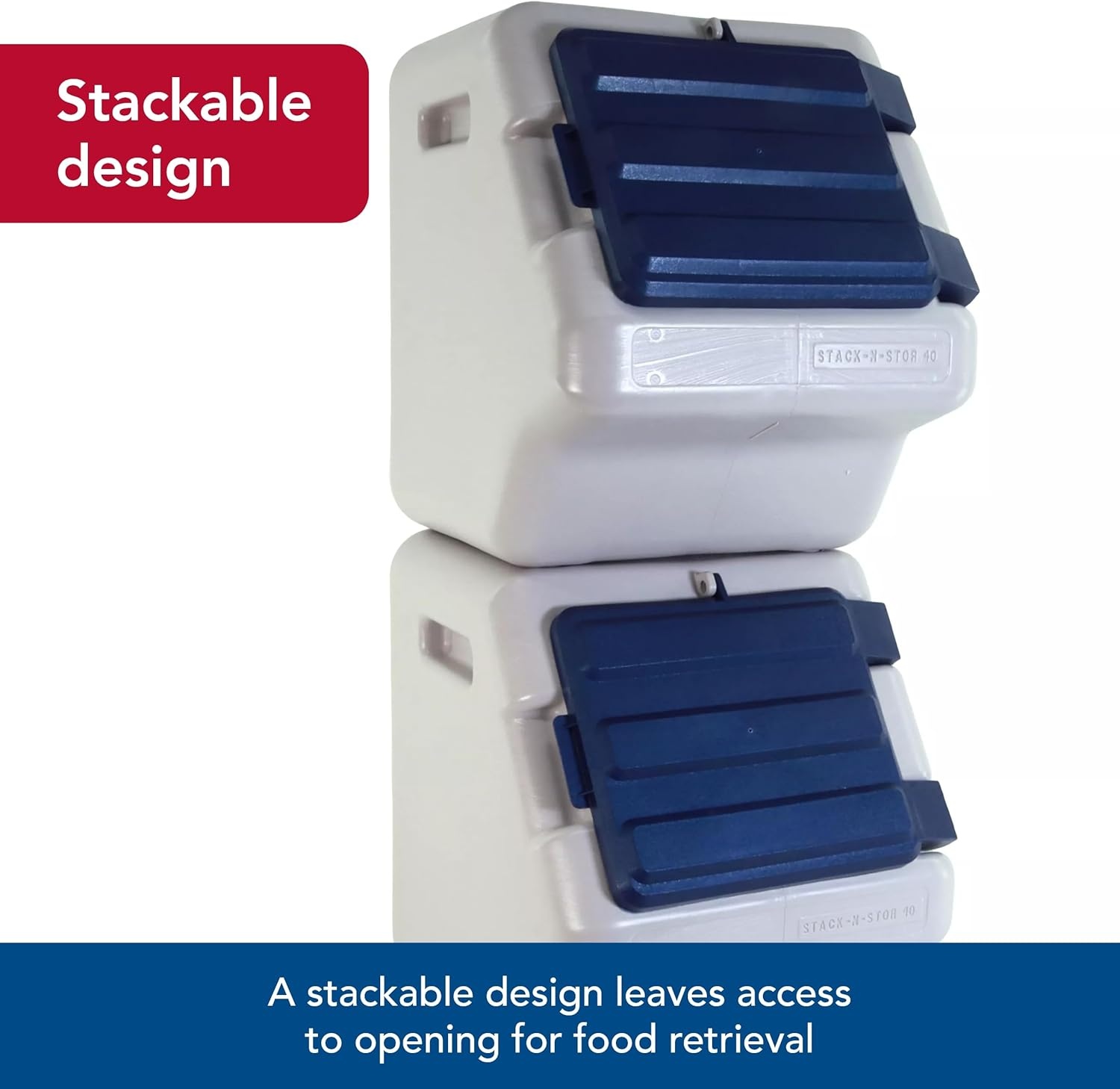 image:imageCoastal Pet Bergan StacknStor Food Storage Stackable Dog amp Cat Food keeping Container Outdoor Vault to Protect from Pests amp Weather Durable Storage Bin 9 Gallons9 Gallon