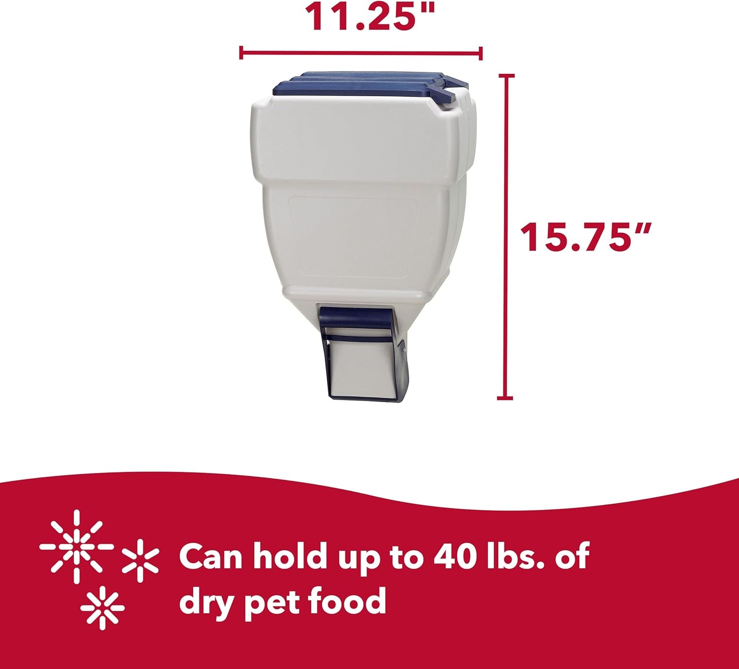 image:imageCoastal Pet Bergan WallMounted Food Dispenser Dog Cat Rabbit and Other Pet Food Storage Container BeigeNavy 40 lbs