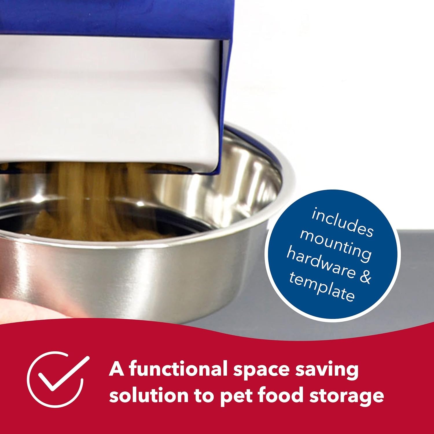 image:imageCoastal Pet Bergan WallMounted Food Dispenser Dog Cat Rabbit and Other Pet Food Storage Container BeigeNavy 40 lbs