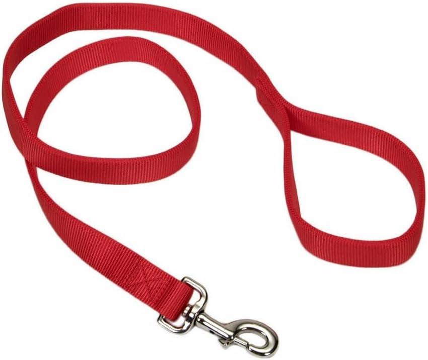 image:imageCoastal Pet DoublePly Dog Leash Bolt Snap Attachment to Collars and Harnesses Nylon Dog Walking Leash for Small Medium and Large Dogs Black 1 x 6Red