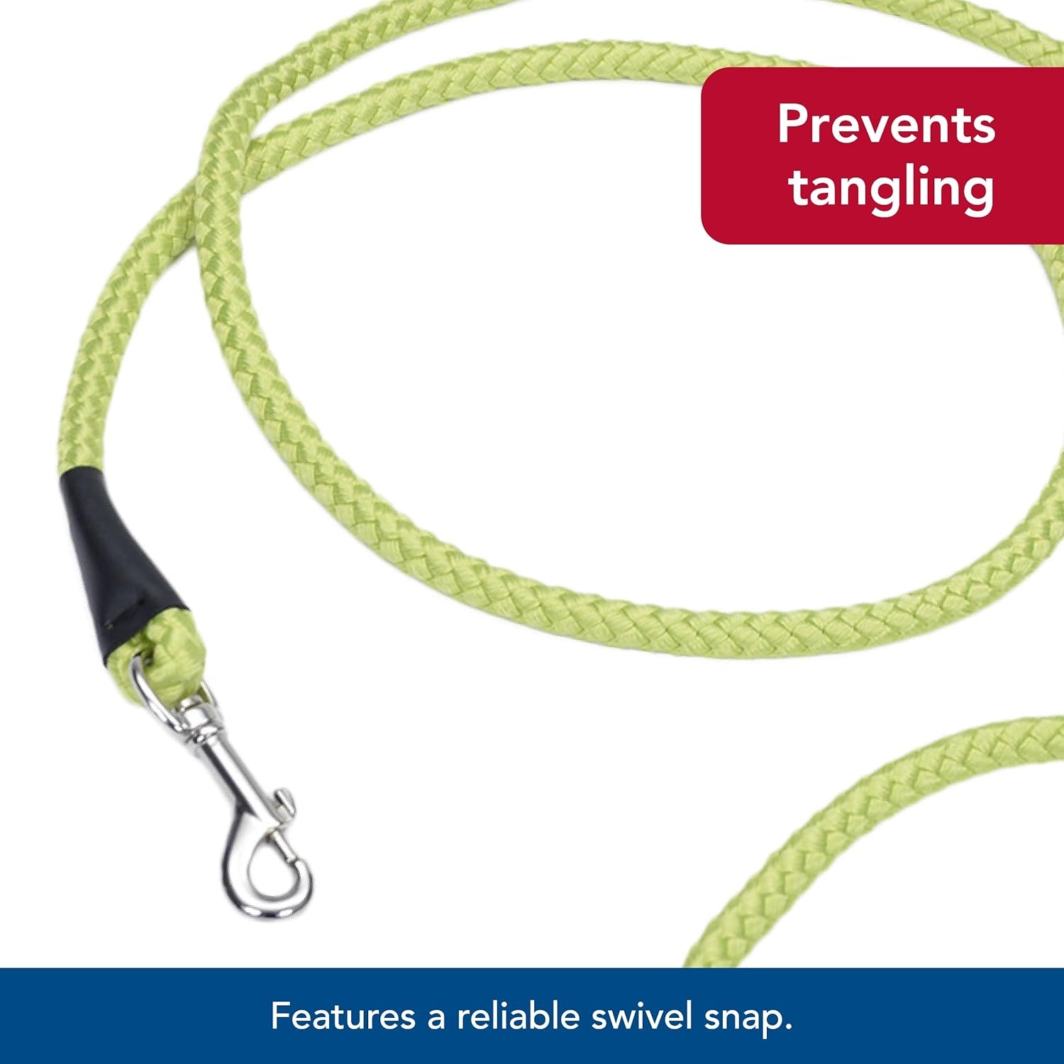 image:imageCoastal Pet Rope Dog Leash TangleFree Walking SoftBraided Nylon FadeResistant Colors with Snap Swivel Hook Purple 12 x 06Lime