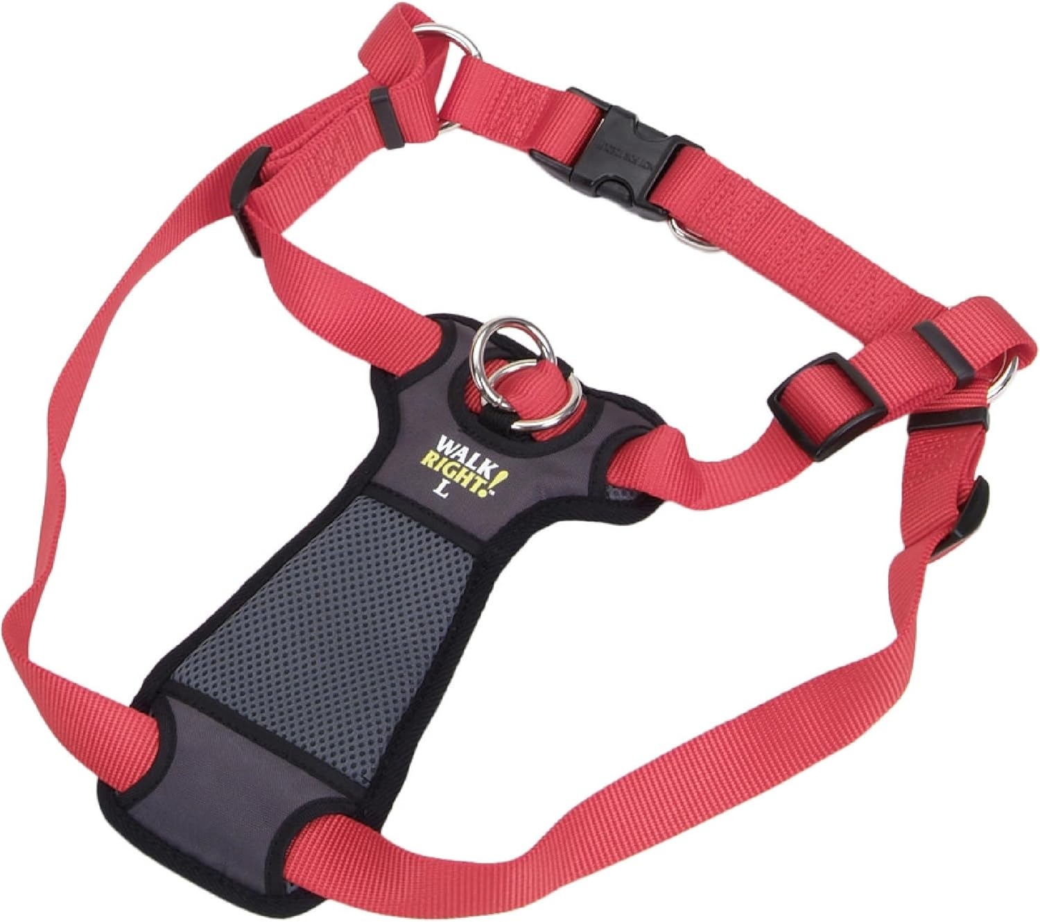 image:imageCoastal Pet Walk Right FrontConnect NoPull Padded Dog Harness Adjustable amp Comfortable Dog Harness Small amp Large Breed Fit Quality Pet Supplies Black LRG 2638Red