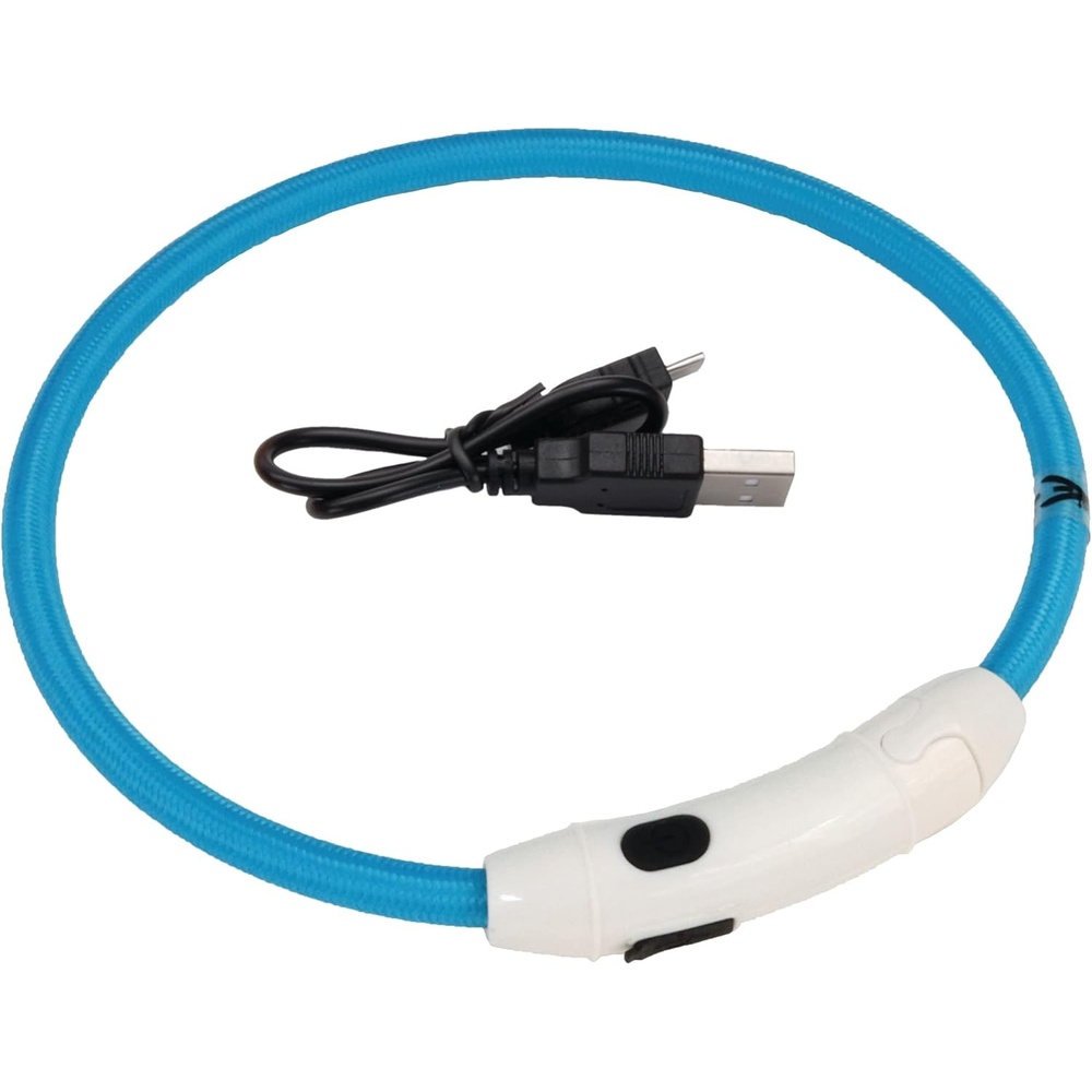 image:imageCoastal Pet USB LightUp Neck Ring Dog Collar with Lights for Night Safety Comfortable Dog Collar Rechargeable Neck Ring Waterproof Pink 16Blue