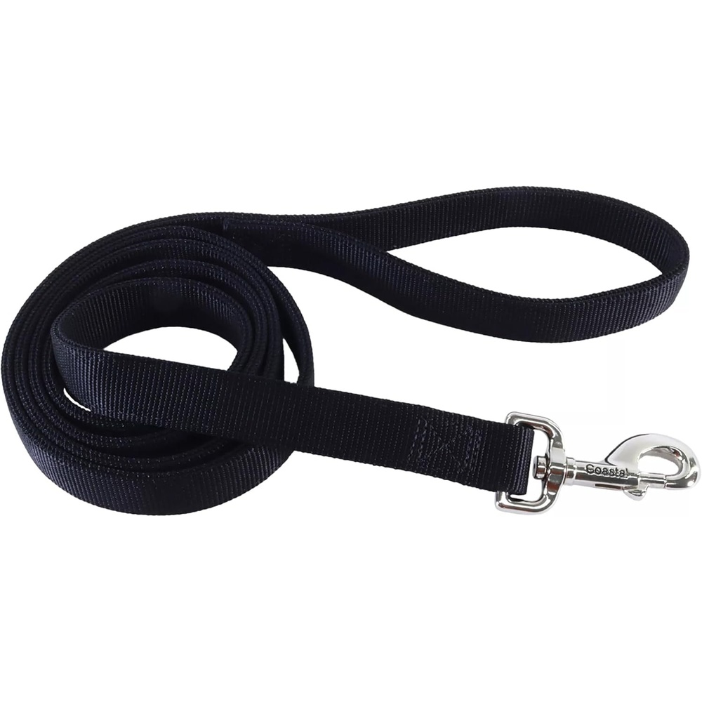 image:imageCoastal Pet DoublePly Dog Leash Bolt Snap Attachment to Collars and Harnesses Nylon Dog Walking Leash for Small Medium and Large Dogs Black 1 x 6Black