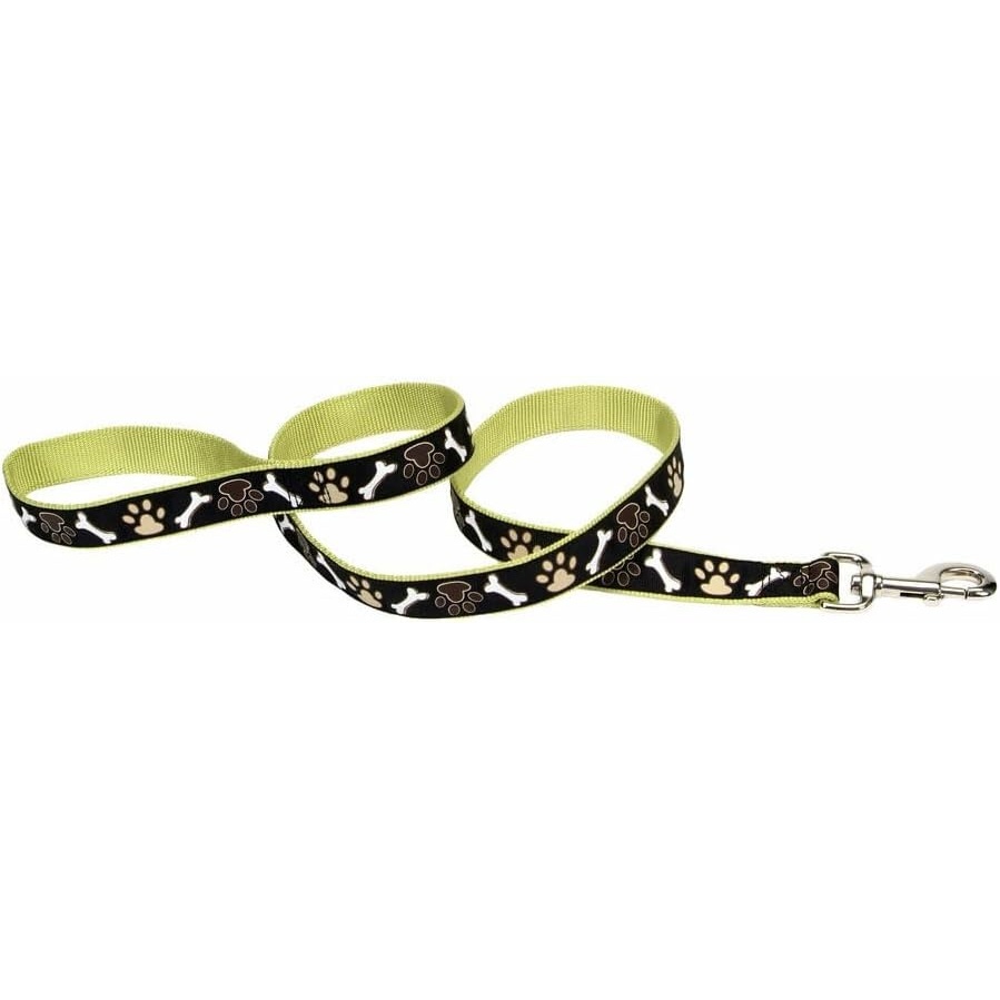 image:imageCoastal Pet Ribbon Dog Leash Contemporary Stylish Look Durable FadeResistant Nylon Material Perfect for Dogs Brown Paws amp Bones 1 x 4