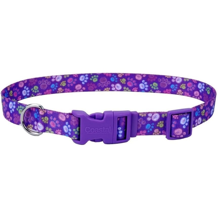 image:imageCoastal Pet Styles Adjustable Dog Collar Stylish Patterned Fabrics SnapLock Buckle Adjustable Dog Collar for Small Medium or Large Dogs Special Paws 38 x 0812