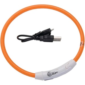 image:imageCoastal Pet  USB LightUp Neck Ring  Dog Collar with Lights for Night Safety  Comfortable Dog Collar  Rechargeable Neck Ring  Waterproof Pink 16Orange