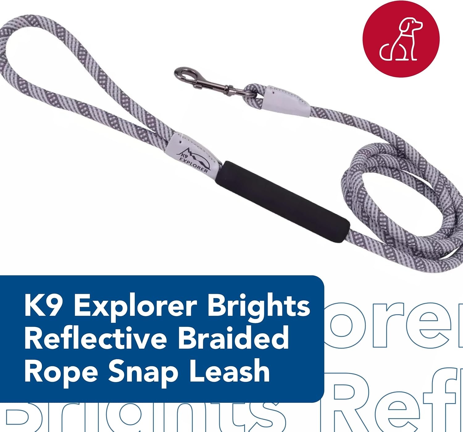 image:imageCoastal K9 Explorer Brights Reflective Braided Rope Snap Leash Mountain 12 x 6Mountain