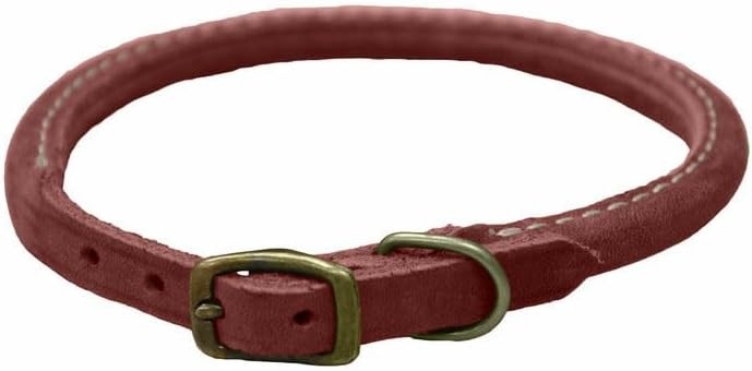 image:imageCoastal Pet Circle T Rustic Leather Round Dog Collar Slate Grey 1 x 24Brick Red