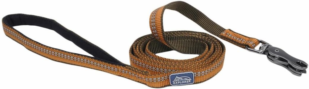 image:imageCoastal Pet K9 Explorer Reflective Dog Leash with Scissor Snap Durable Nylon for Dogs amp Puppies Pet Supplies Orchid 58 x 6Campfire Orange