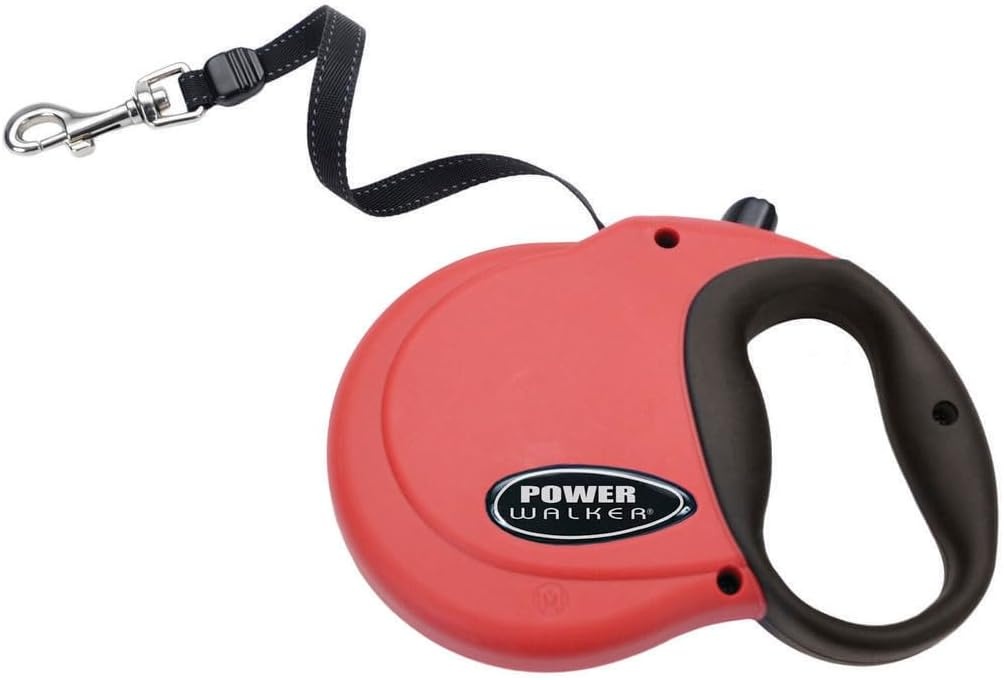 image:imageCoastal Pet Power Walker Dog Retractable Leash Reflective Dog Leash StopandRelease Control Button Comfort Grip Handle Blue LargeRed