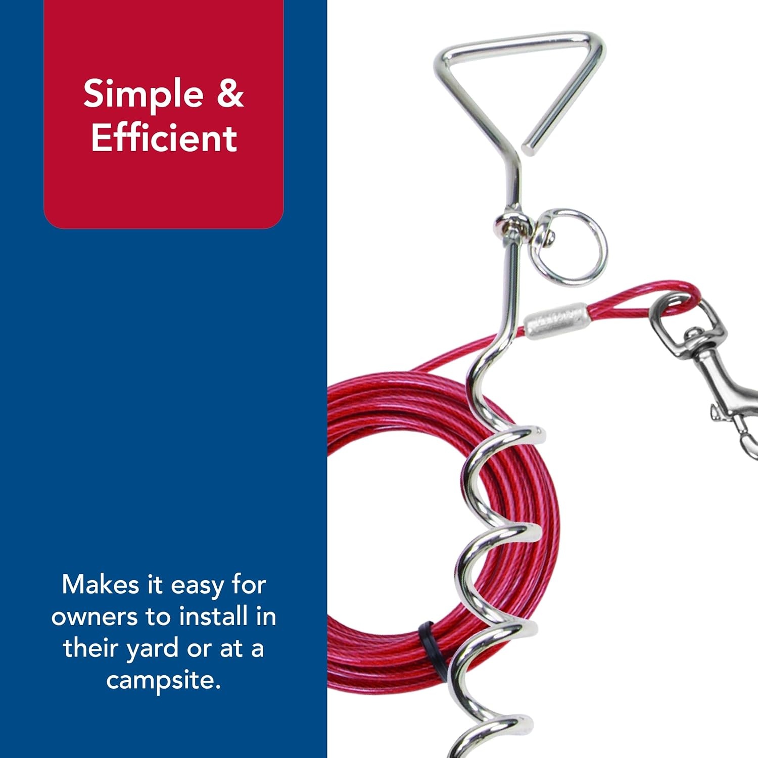 image:imageCoastal Pet Titan Dog Stake amp Cable Tie Out Combos Cable Tie Out for Dogs Features Nickel Snaps Durable HeavyDuty Dog Tie Out Cable Quality Dog Supplies 15