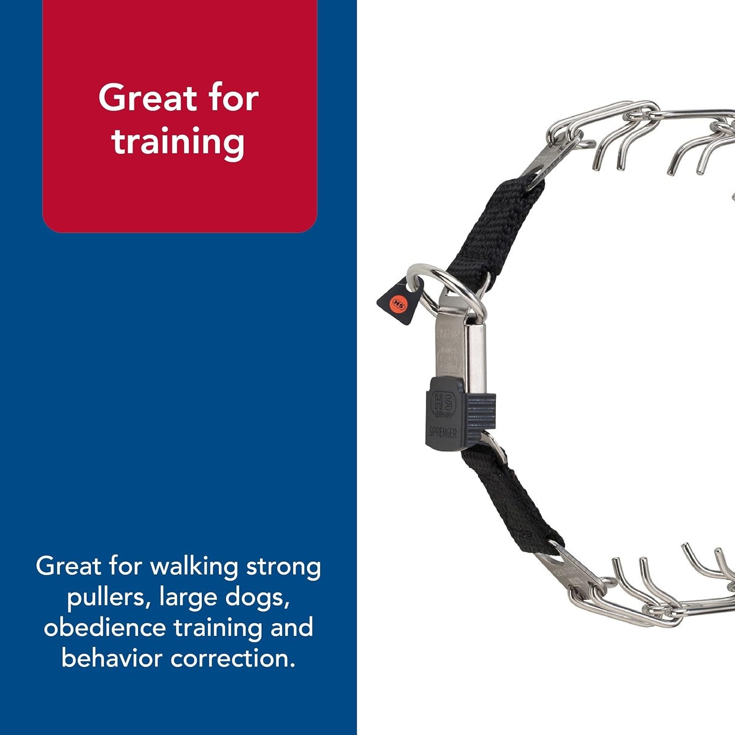 image:imageHerm Sprenger UltraPlus Prong Dog Training Collar with ClicLock Chrome 225 mm x 14 Neck Size 16 Chain Length225 mm x 14 16 Pack of 1