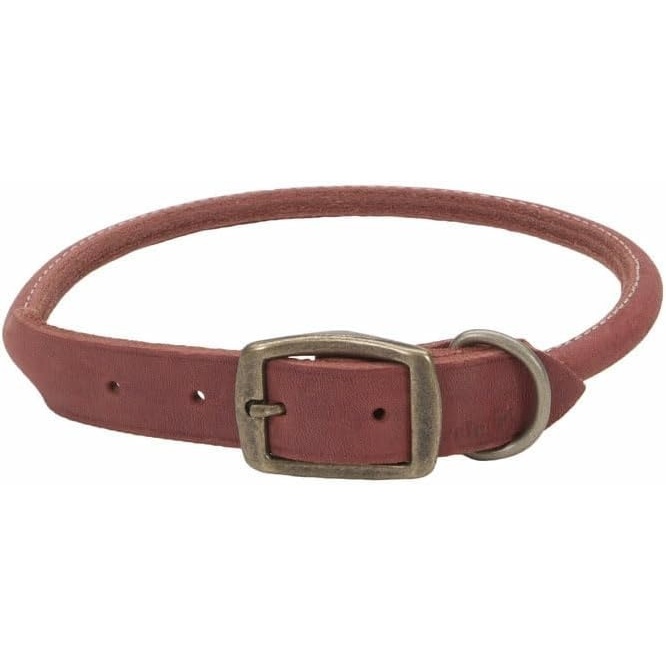 image:imageCoastal Pet Circle T Rustic Leather Round Dog Collar Slate Grey 1 x 24Brick Red