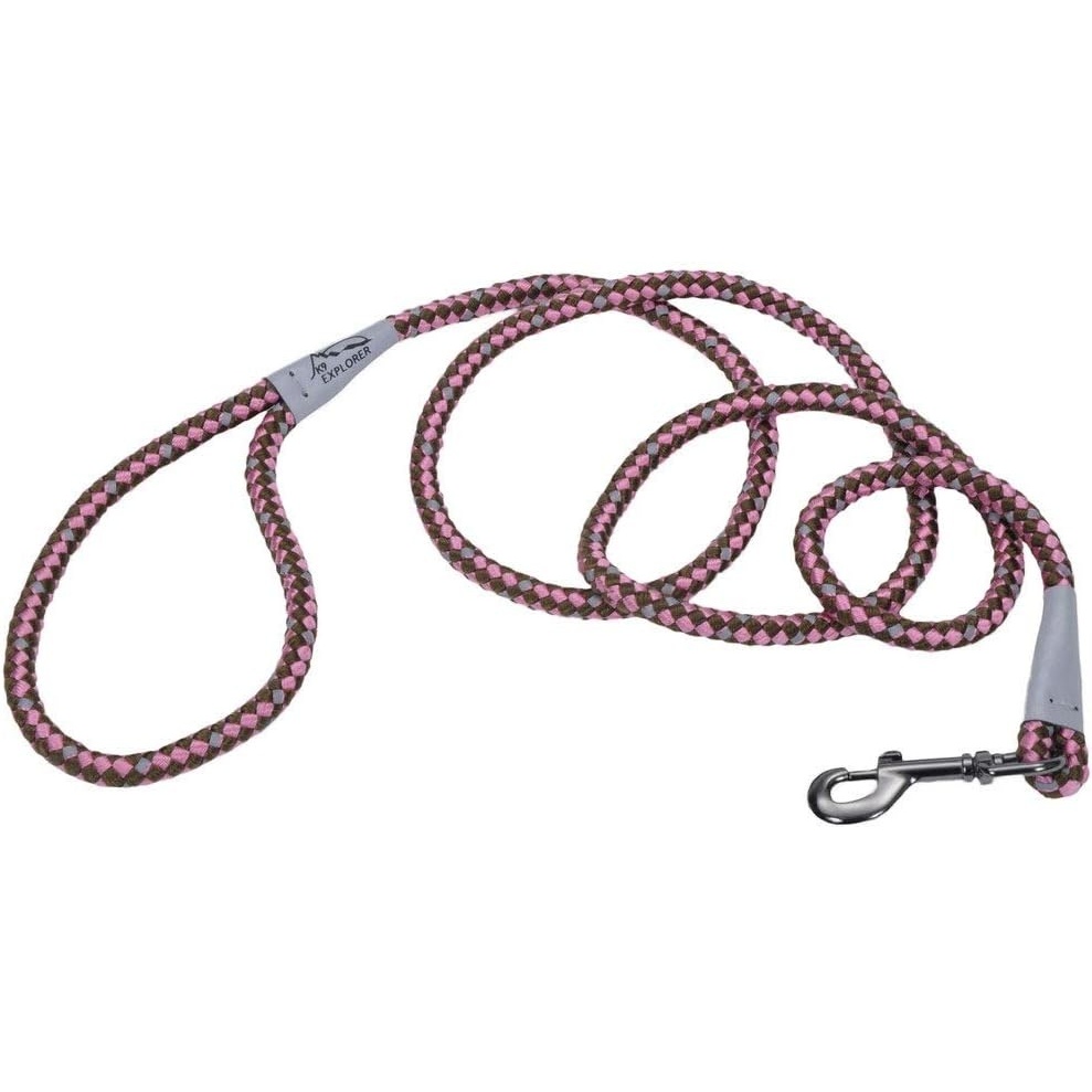 image:imageCoastal Pet K9 Explorer Reflective Braided Rope Snap Dog Leash HeavyDuty Leash Comfortable amp Secure Grip Reflective Cord amp Rugged Gunmetal Hardware Fern 06Rosebud