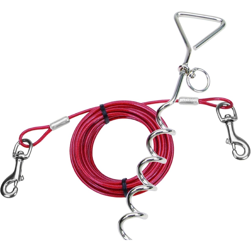 image:imageCoastal Pet Titan Dog Stake amp Cable Tie Out Combos Cable Tie Out for Dogs Features Nickel Snaps Durable HeavyDuty Dog Tie Out Cable Quality Dog Supplies 15