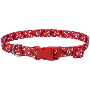 image:imageCoastal Pet Styles Adjustable Dog Collar  Stylish Patterned Fabrics  SnapLock Buckle  Adjustable Dog Collar  for Small Medium or Large Dogs  Red Bones  38 x 0812