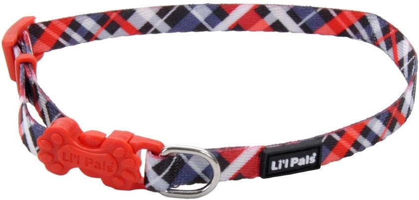 image:imageCoastal Pet Lil Pals Adjustable Dog Collar Teal and Grey Diamonds 38 x 68Red and Grey Plaid