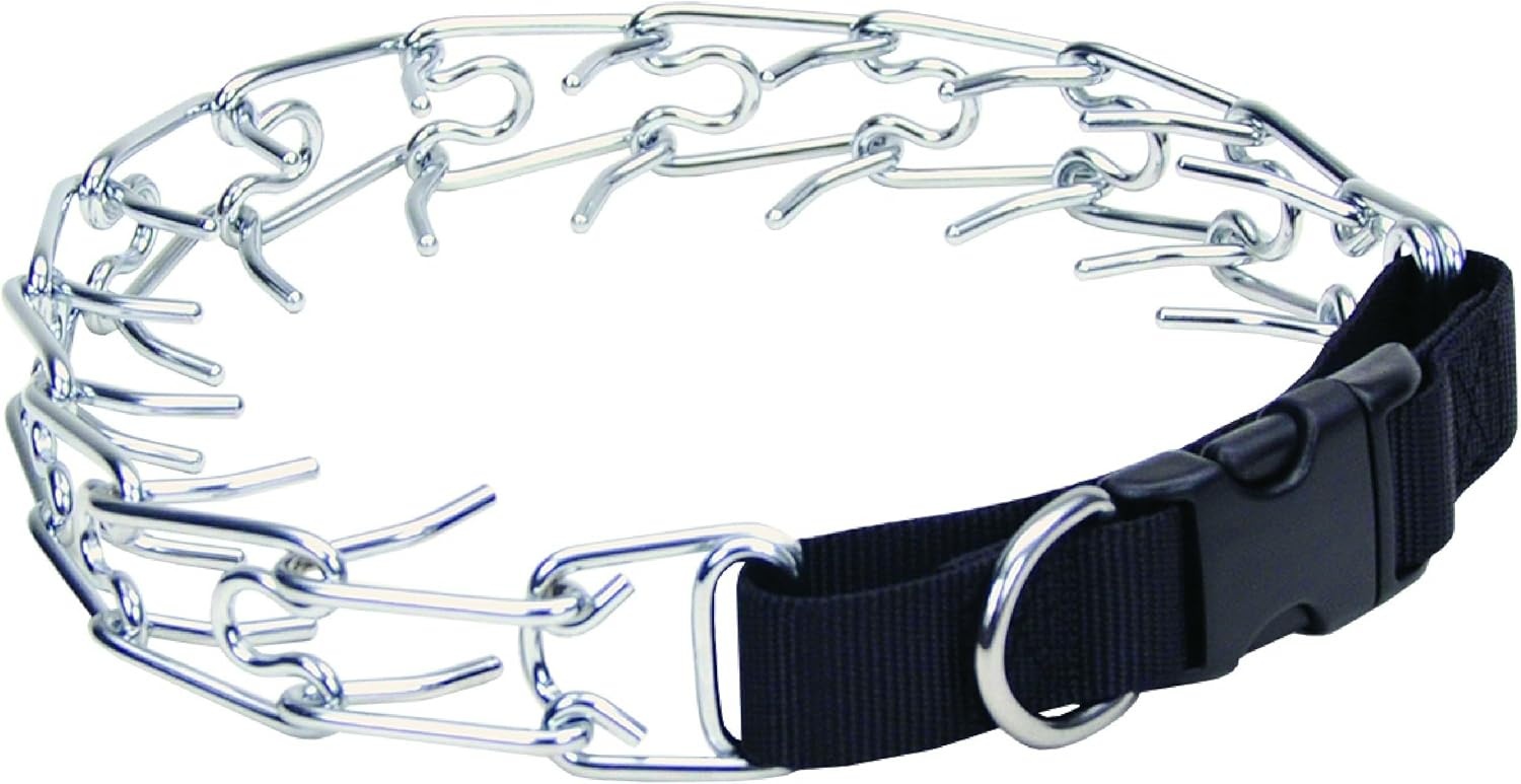 image:imageCoastal Pet Titan EasyOn Dog Prong Training Collar with Buckle Durable Metal Training Collar for Dogs with Side Release Buckle Black 3 mm x 18Black