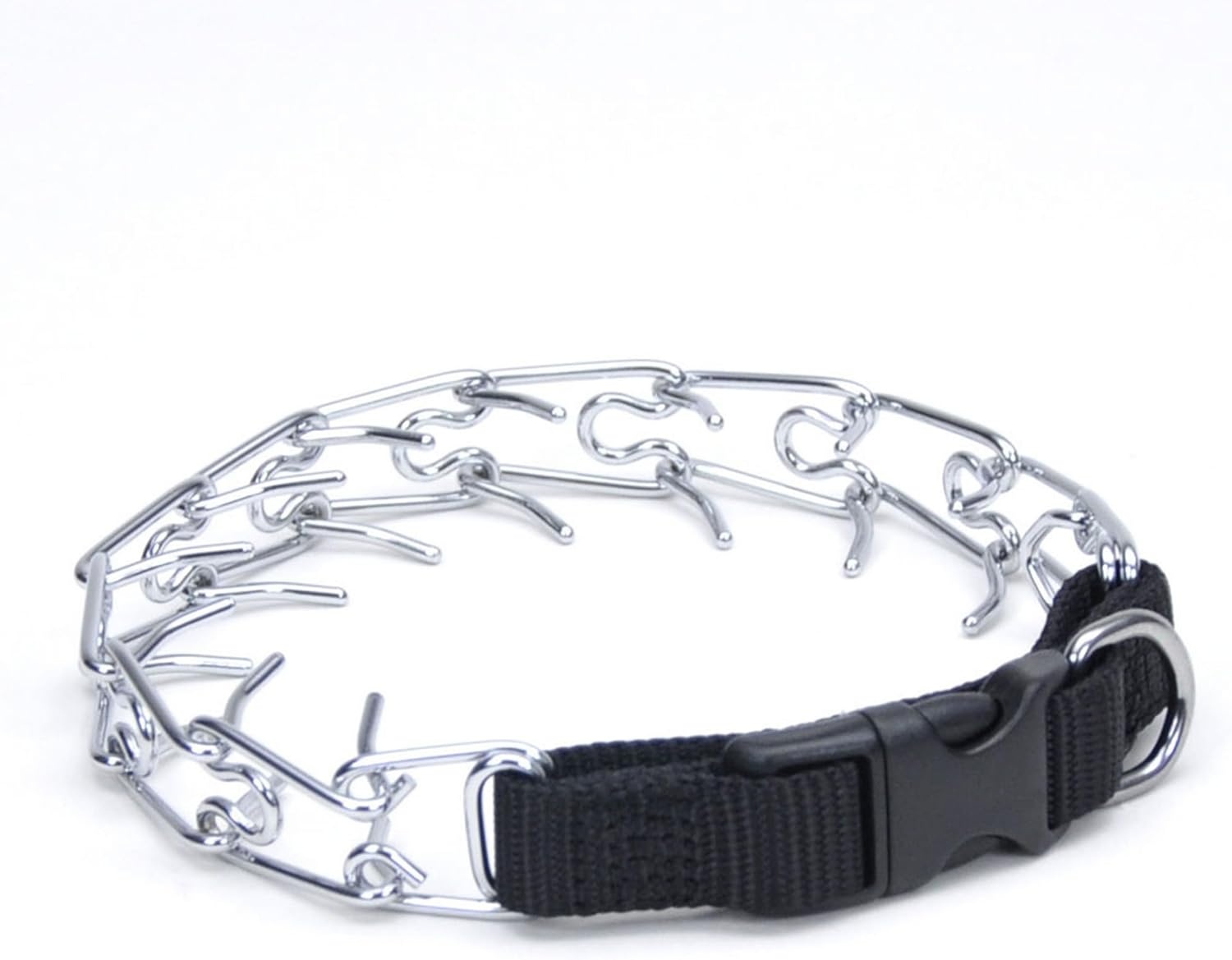 image:imageCoastal Pet Titan EasyOn Dog Prong Training Collar with Buckle Durable Metal Training Collar for Dogs with Side Release Buckle Black 3 mm x 18Black