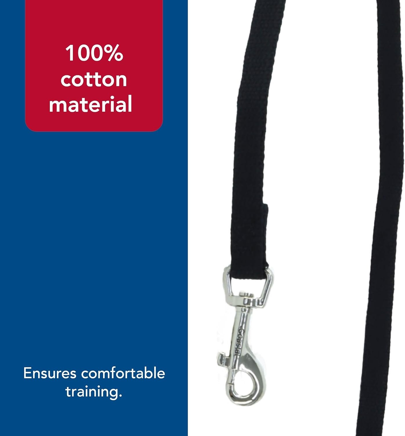 image:imageCoastal Pet Train Right Cotton Web Dog Training Leash 100 Cotton Durable Dog Walking Leash for Puppies Quality Training Supplies Red 58 x 10Black