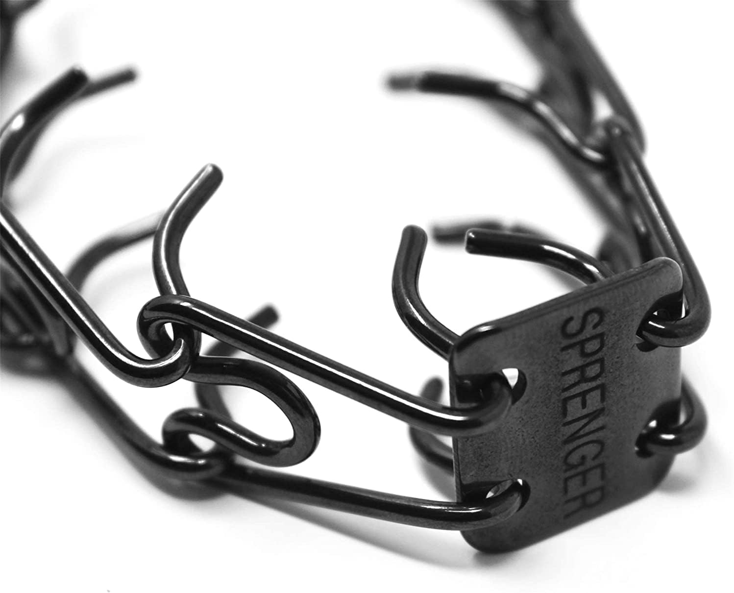 image:imageHerm Sprenger UltraPlus Black Stainless Steel Dog Prong Training Collar 225mm Prongs x 16 Overall Length Neck Size up to 13 in16 in 41 cm x 225 mm