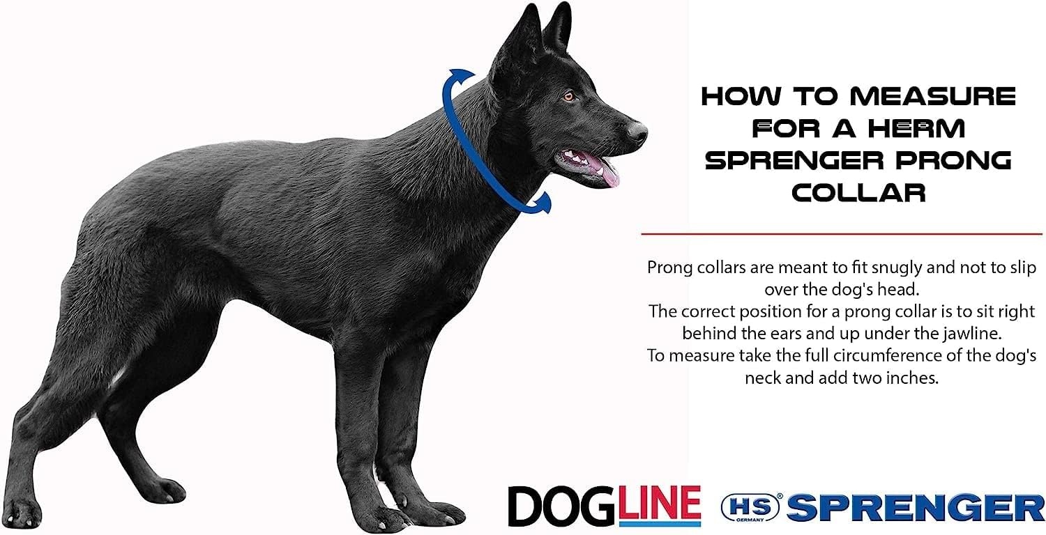 image:imageHerm Sprenger UltraPlus Black Stainless Steel Dog Prong Training Collar 225mm Prongs x 16 Overall Length Neck Size up to 13 in16in 41cm x 225mm