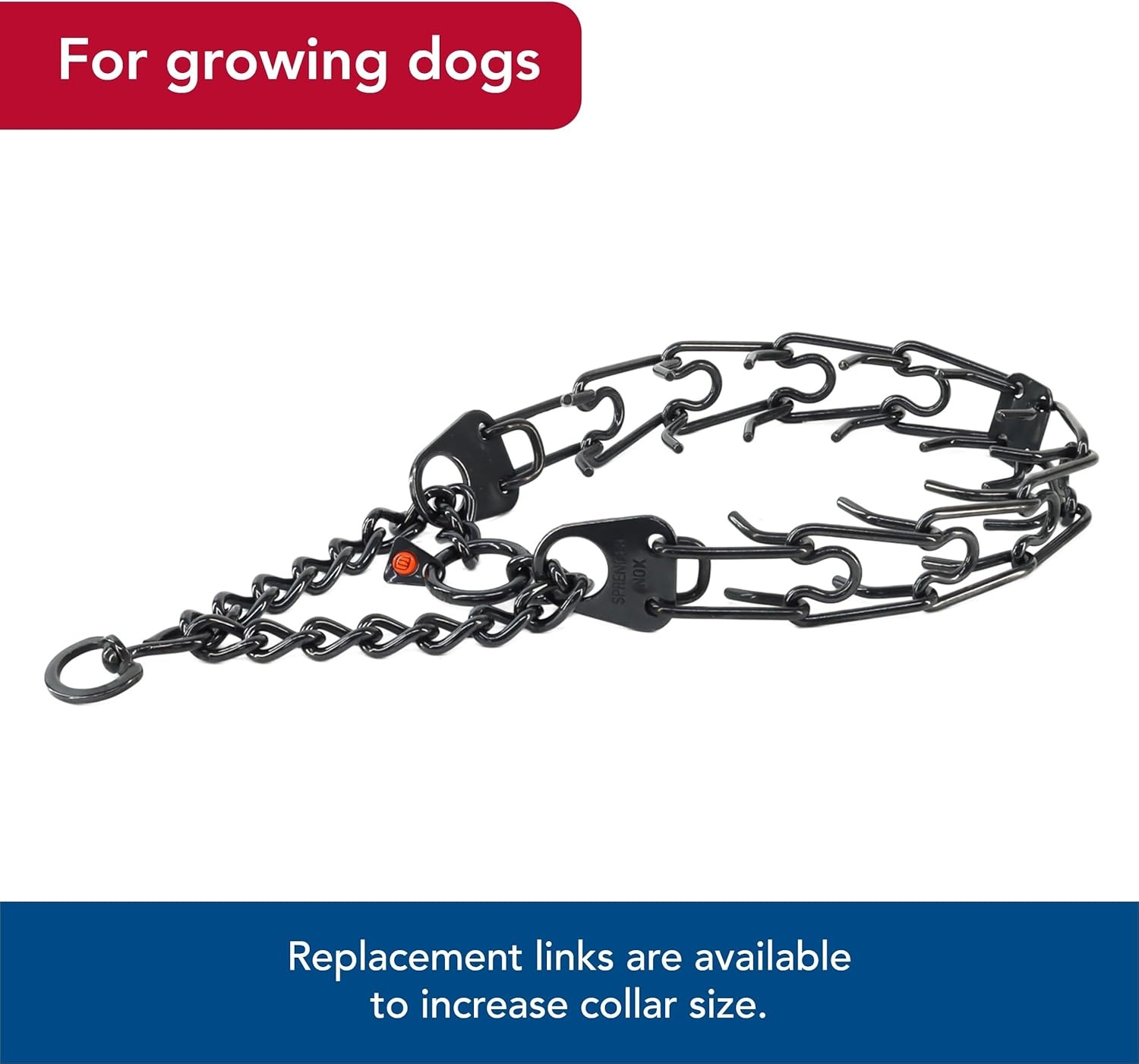 image:imageHerm Sprenger UltraPlus Black Stainless Steel Dog Prong Training Collar 225mm Prongs x 16 Overall Length Neck Size up to 13 in225 mm x 12 16 Pack of 1